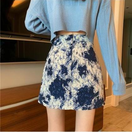 Oil painting skirt, new style, high..