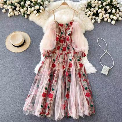 Famous Socialite Dress, Embroidered Prom Dress,..