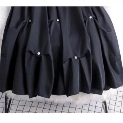 Black/white Solid Skirt, Beaded Puffy Skirt,..
