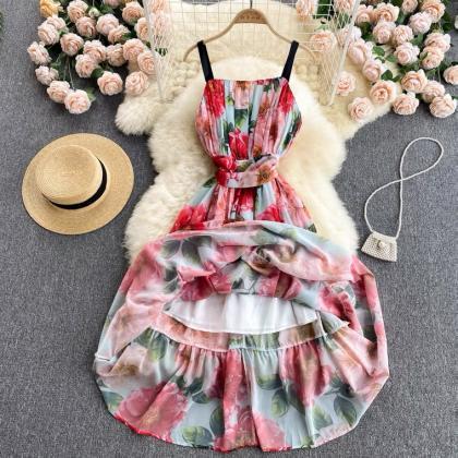 Elegant Printed Dress Dress ,fairy Elegant Chiffon..