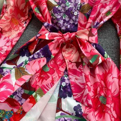 Ladies Summer Dress Blouse, Stylish Printing Long..