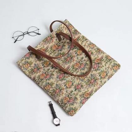 Flower, Vintage Ethnic Shopping Bag, High - Class..