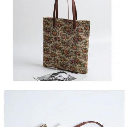 Flower, Vintage Ethnic Shopping Bag, High - Class..
