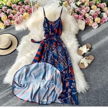 Bohemian Halter Dress, Ethnic Style, Beach Dress,..
