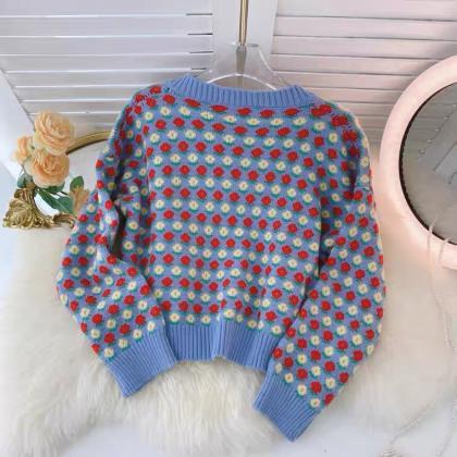 Preppy Style, Versatile Short Sweater Jacket,..