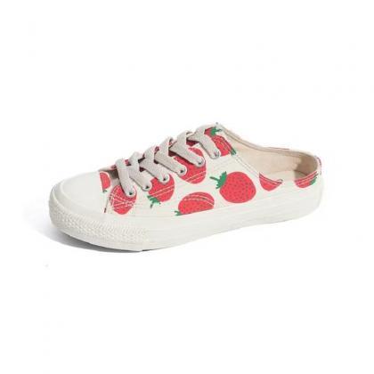 Drag Strawberry Canvas Shoes, Vintage Student..