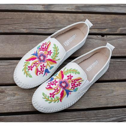 Ethnic Style, , Lazy Embroidered Shoes, Casual..