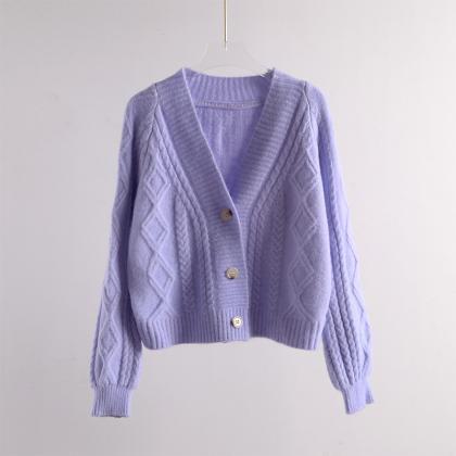 Short Knit Cardigan, Spring And Autumn, Versatile..