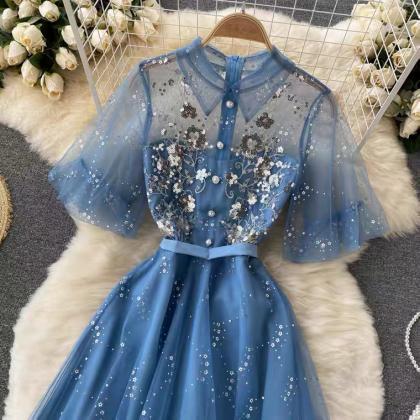Fairy Dress, Mesh Heavy Industry Sequin Dress,..