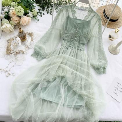 Mesh Dress,chic Gentle Wind Dress, Fairy Sweet..