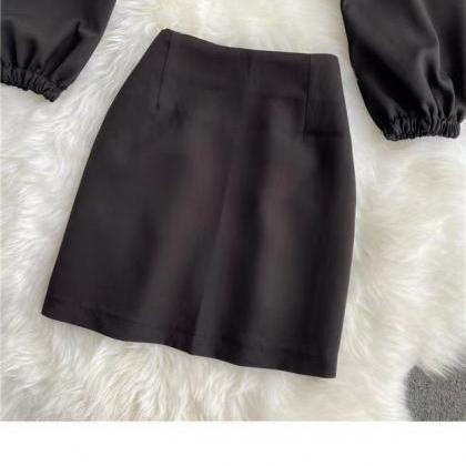 Plaid Short Skirt Suit, Square Collar Short Jacket..
