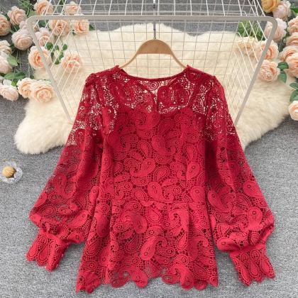 High Quality Lace, Classy, Socialite Lace Shirt,..