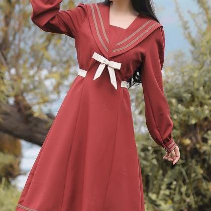 Autumn Dress,temperament, Sweet Red, Dress,..