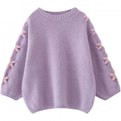 Lazy Wind Purple Sweater, Autumn And Winter,..