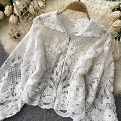 Hollow Lace, Lantern Sleeve, Temperament, Stand..