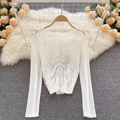 Lace stitched top, high quality vel..