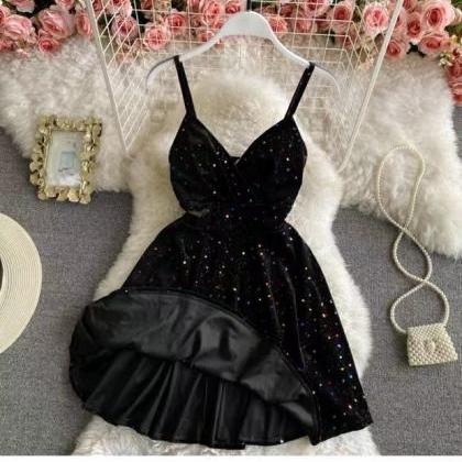Short Mini Dress, Spaghetti Strap Party Dress,..