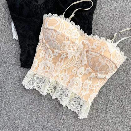 Sexy, Lace Halter Tank Top, Lingerie, Short Chic..