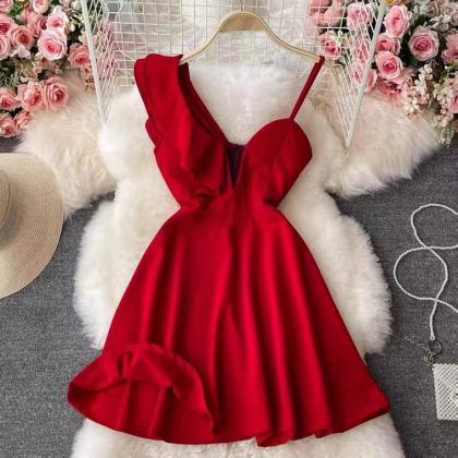 Style, Sexy One Shoulder Dress, Red Dress ,..