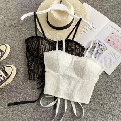 Bow Strap Top, Halter Backless, Sexy Lace Halter..