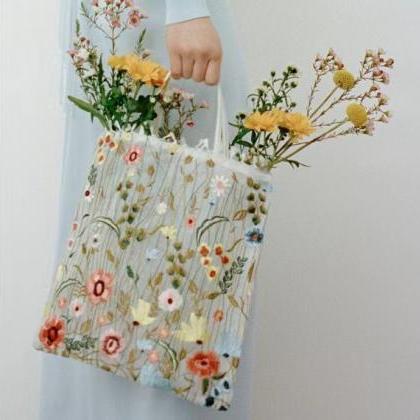 Spring And Summer,mesh Full Embroidery Flower,..
