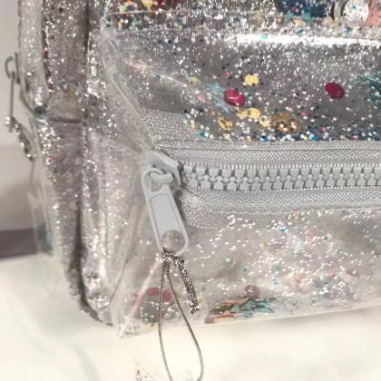 Silver Cat Ears, Sparkly Pink Mini Backpack,..