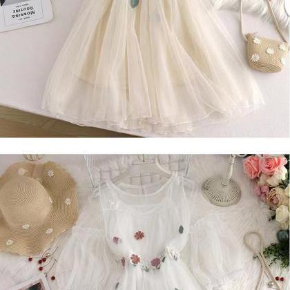 Sweet super fairy applique dress, f..
