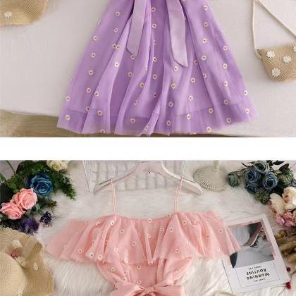 Cute, Fairy, Little Daisy Waist Dress, Flounces,..