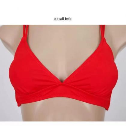 Two-piece Bikini, Sexy, Red-breasted Spa Bathing..