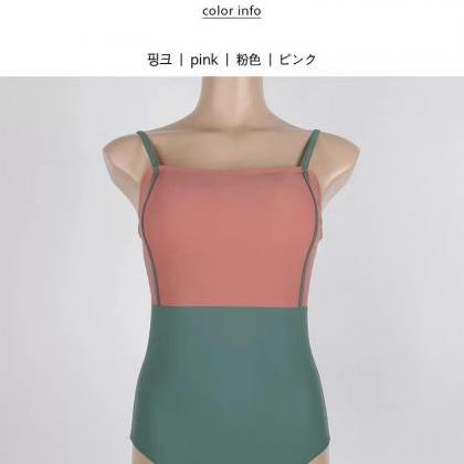 Clashing, One-piece Student Swimsuit