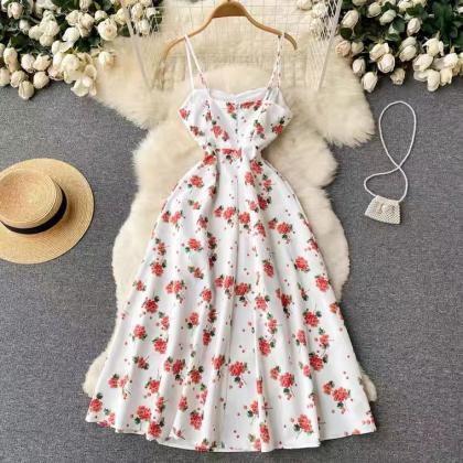 Sweet floral halter dress, summer, ..