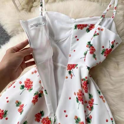 Sweet floral halter dress, summer, ..