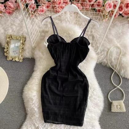 V-neck, Sexy, Little Black Dress, Halter Dress