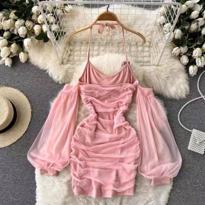 Sweet Little Dress, Girl Dress,pink Off Shoulder..