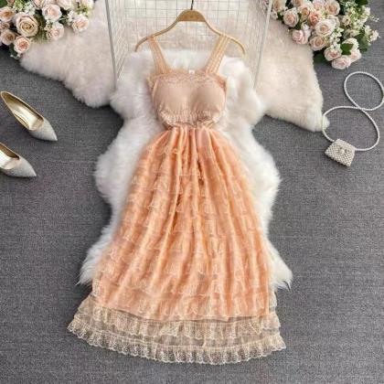 Spaghetti Strap Dress, Fairy Lace Dress,cute Party..
