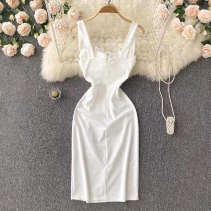 White Dress,spaghetti Strap Dress,cute Dress