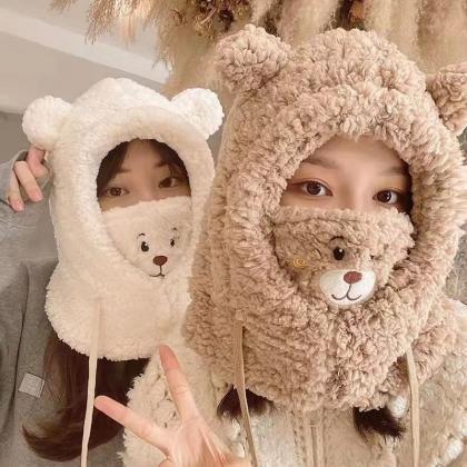 Trend, A Lamb Face Mask And Hat And Bib, Cute Bear..