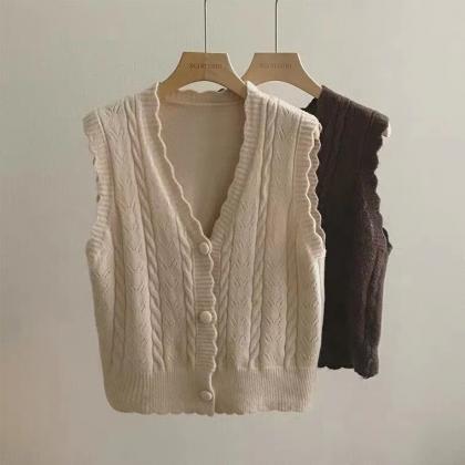 Fall/winter, Vintage, Loose, Slouchy V-neck Knit..