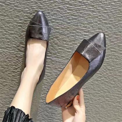 Shallow point flat shoes, simple fl..