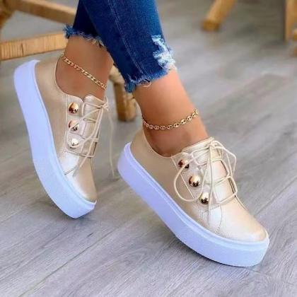 Front Lace-up Casual Teenage Flats