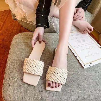 Braided Designe Women Slide Sandals
