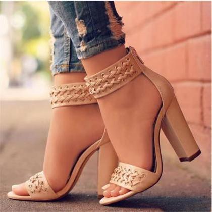 Chunky Sandal,ankle Straps Chunky Heel Sandals