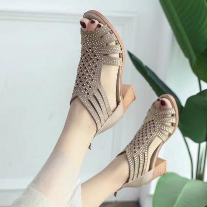 Sandals, Women's Chunky Heels,..