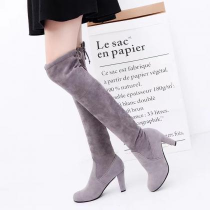 Thigh-high Boots, Over Knee Boots, Round Toe,..