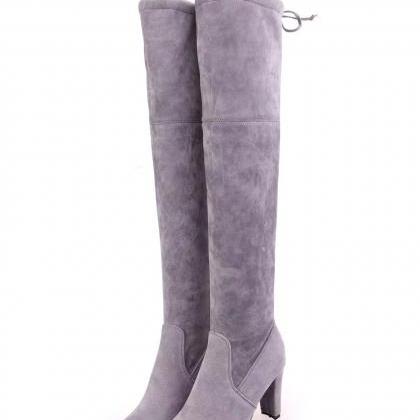 Thigh-high Boots, Over Knee Boots, Round Toe,..