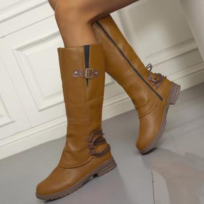 Girly Boots, Autumn/winter, Chunky Heels, Round..