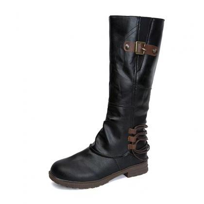 Girly Boots, Autumn/winter, Chunky Heels, Round..