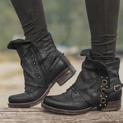 Casual Boots, Women's Leather Boots
