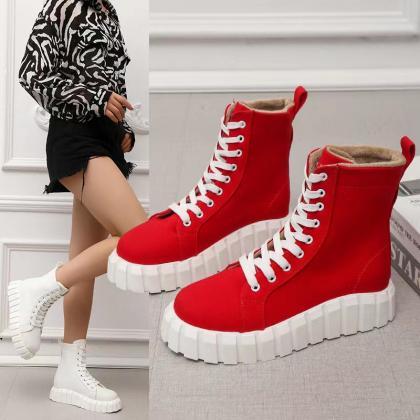 Lace-up Front Boots, Fashion Boots, Winter Boots