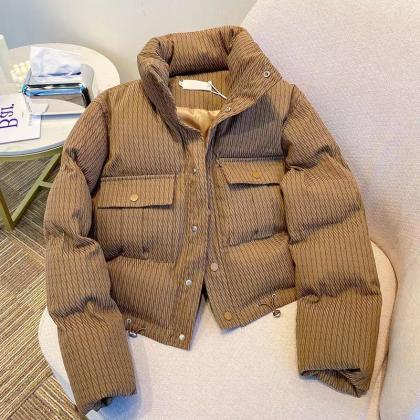 Brown Padded Coat, Padded Coat, Style, Baggy Short..